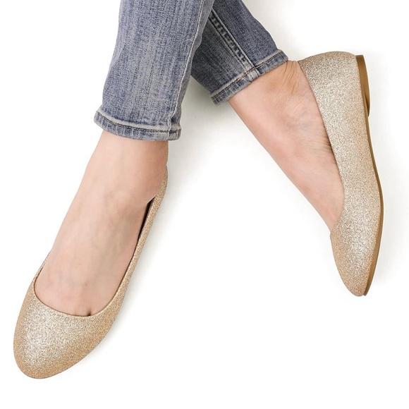 Free Shipping! Gold Glitter Flats by Dream Pairs - Picture 5 of 7
